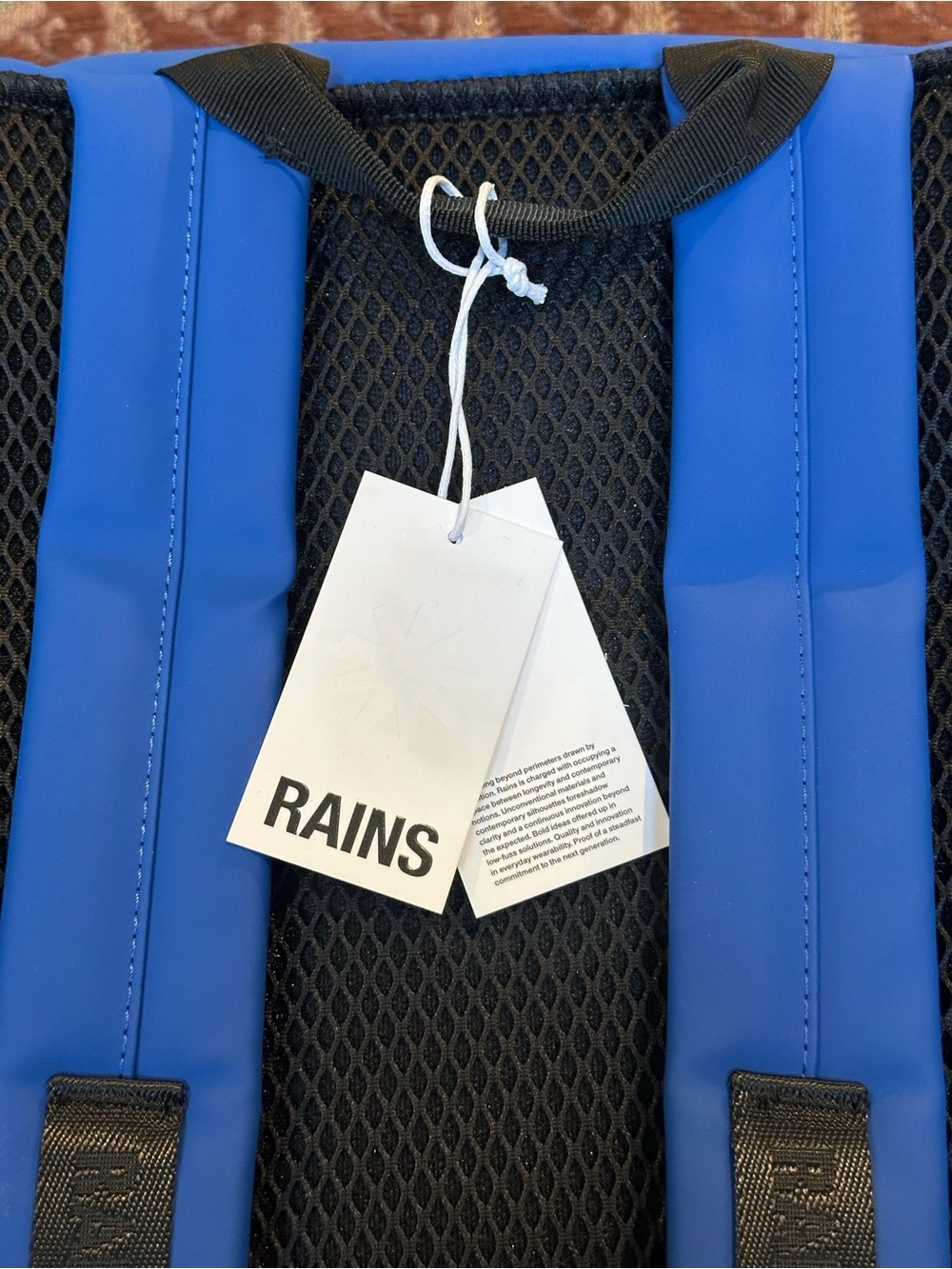 NWT RAINS Trail Roll-Top Backpack W3 Waterproof Color is Blue with Black Accents - Picture 11 of 12
